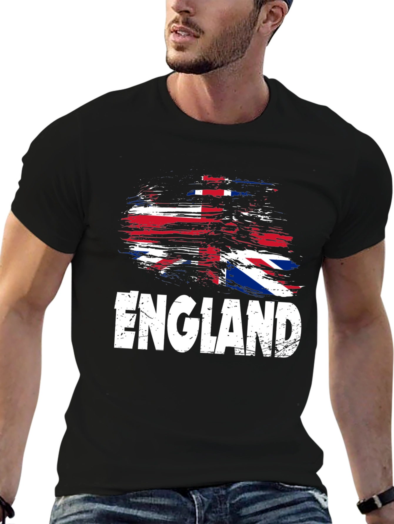England Flag Graphic T-Shirt - Black