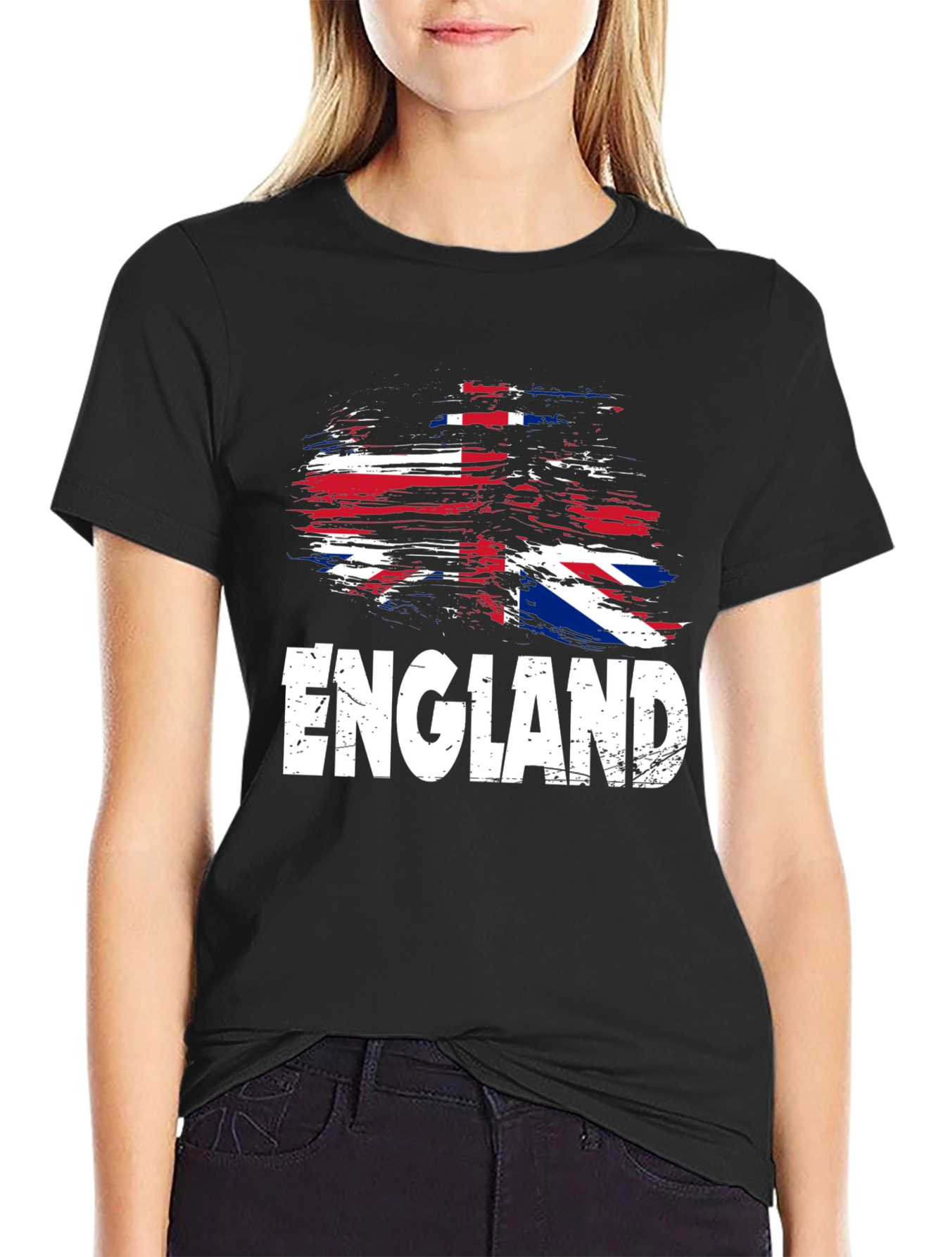 England Flag Graphic T-Shirt - Black