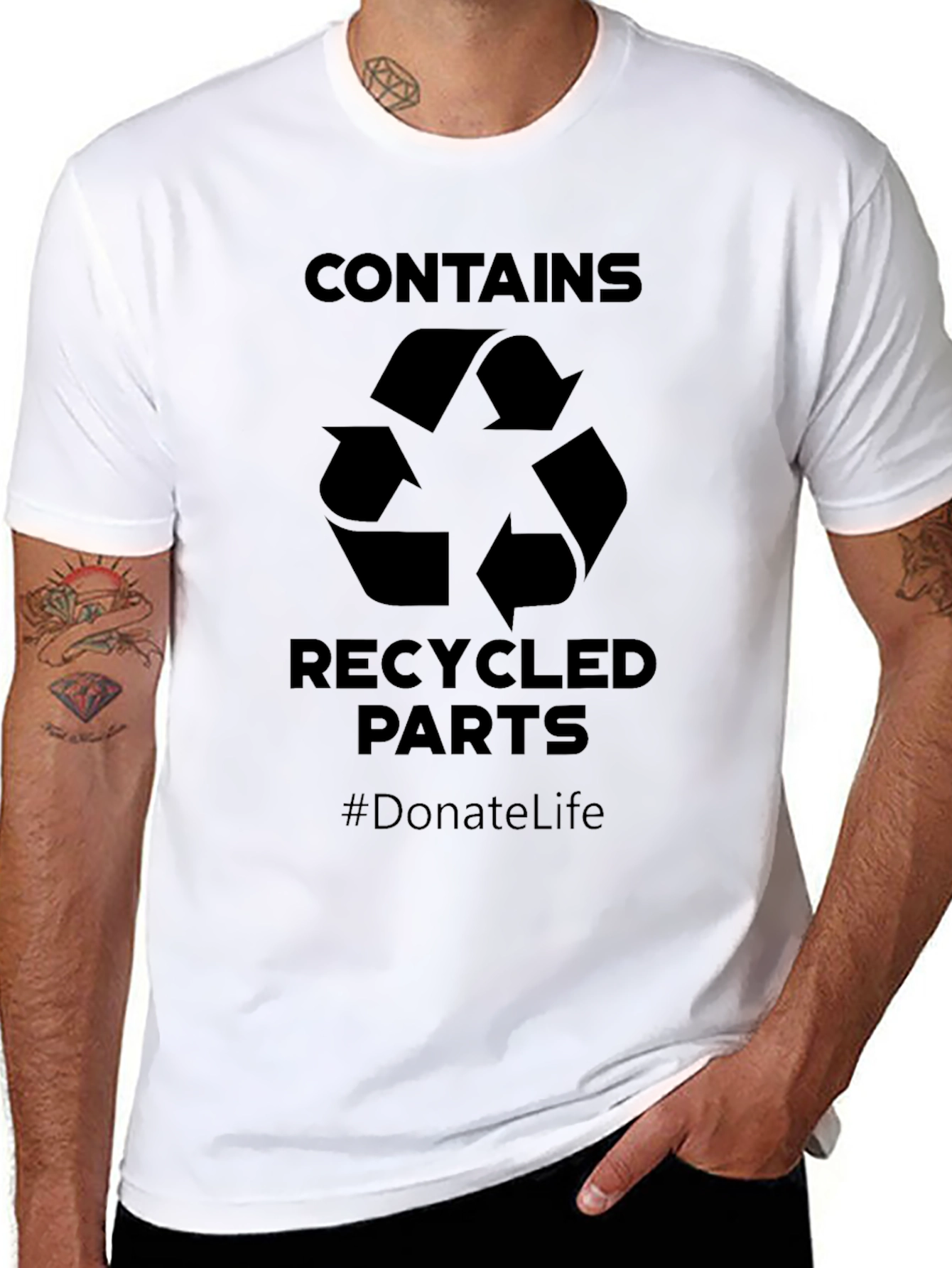 Contains Recycled Parts T-Shirt - Donate Life