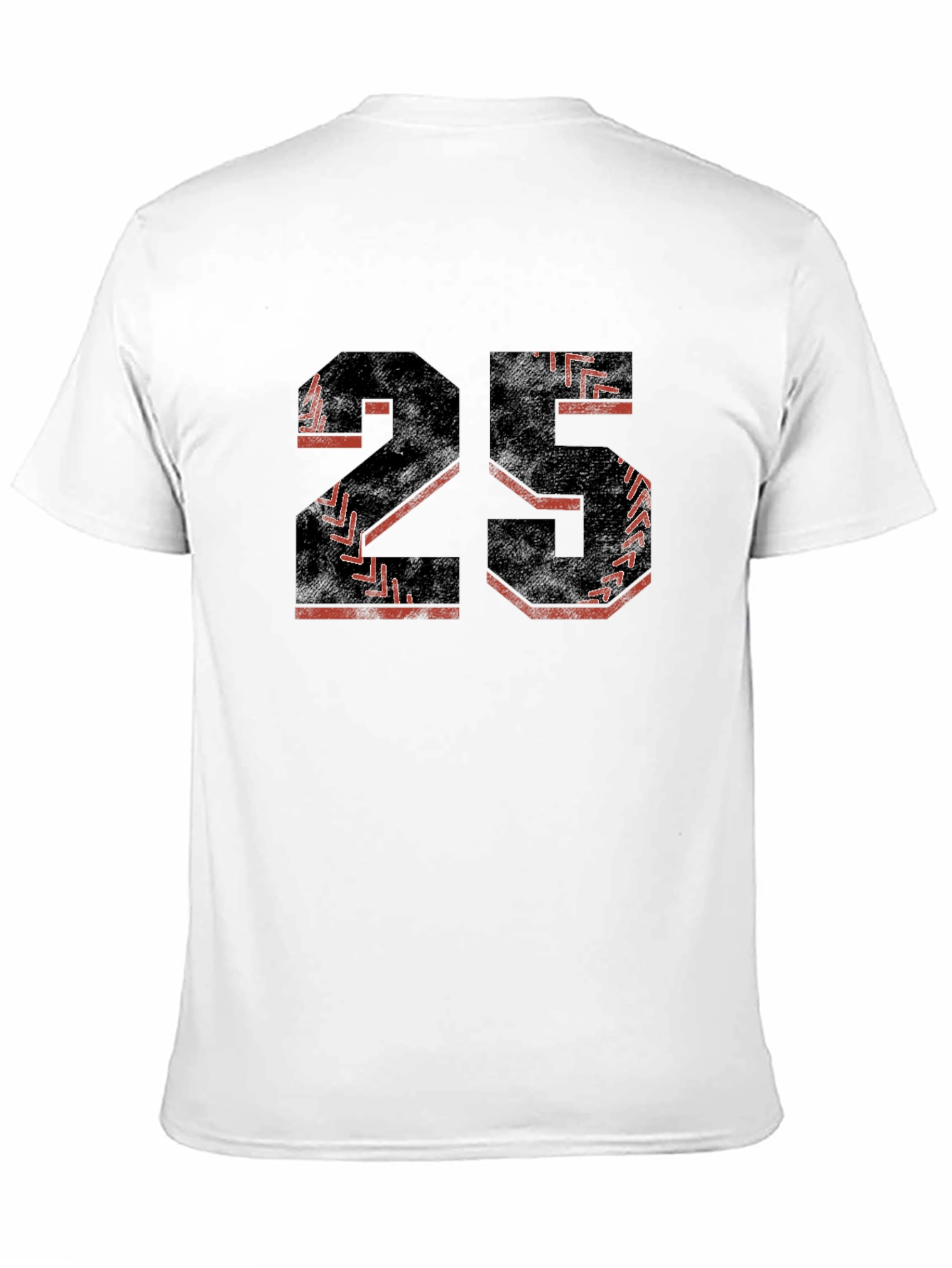 Baseball Number 25 Black T-Shirt