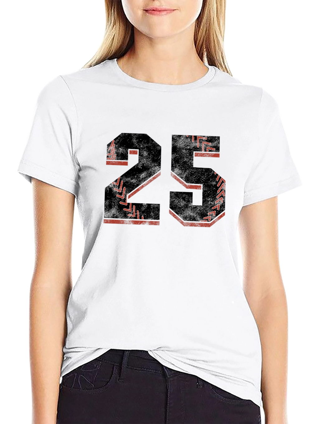 Baseball Number 25 Black T-Shirt