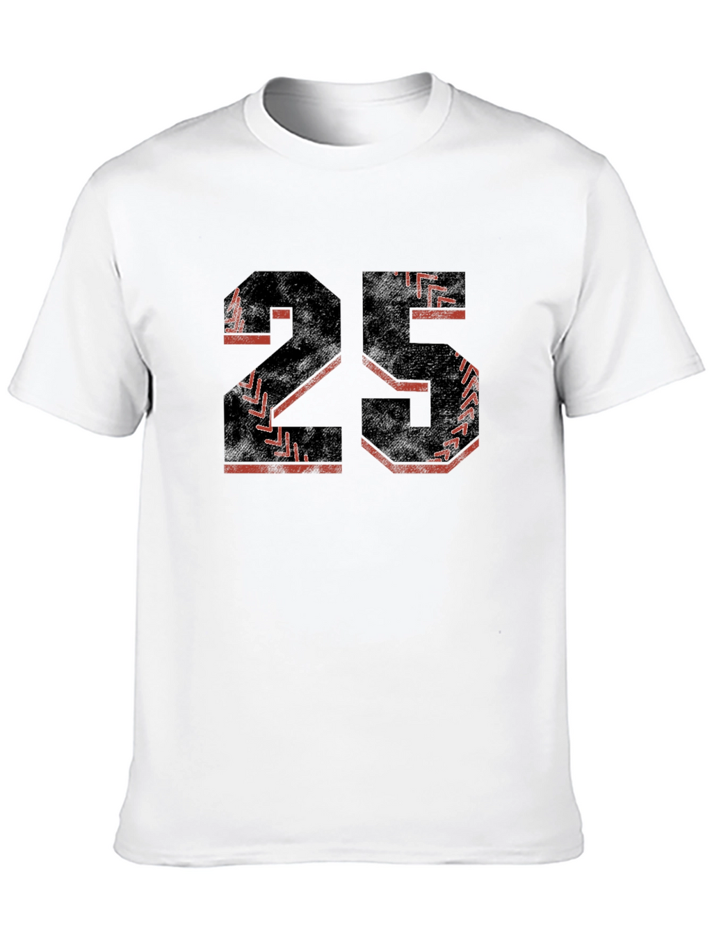 Baseball Number 25 Black T-Shirt