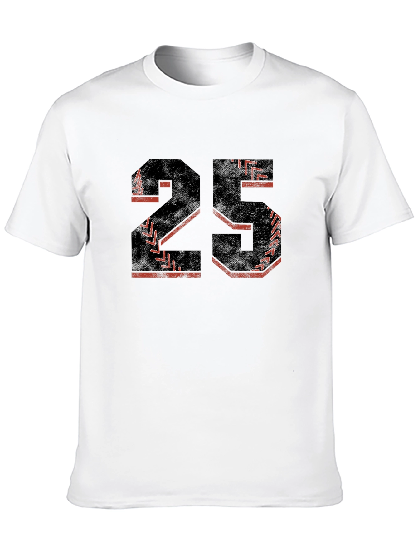 Baseball Number 25 Black T-Shirt