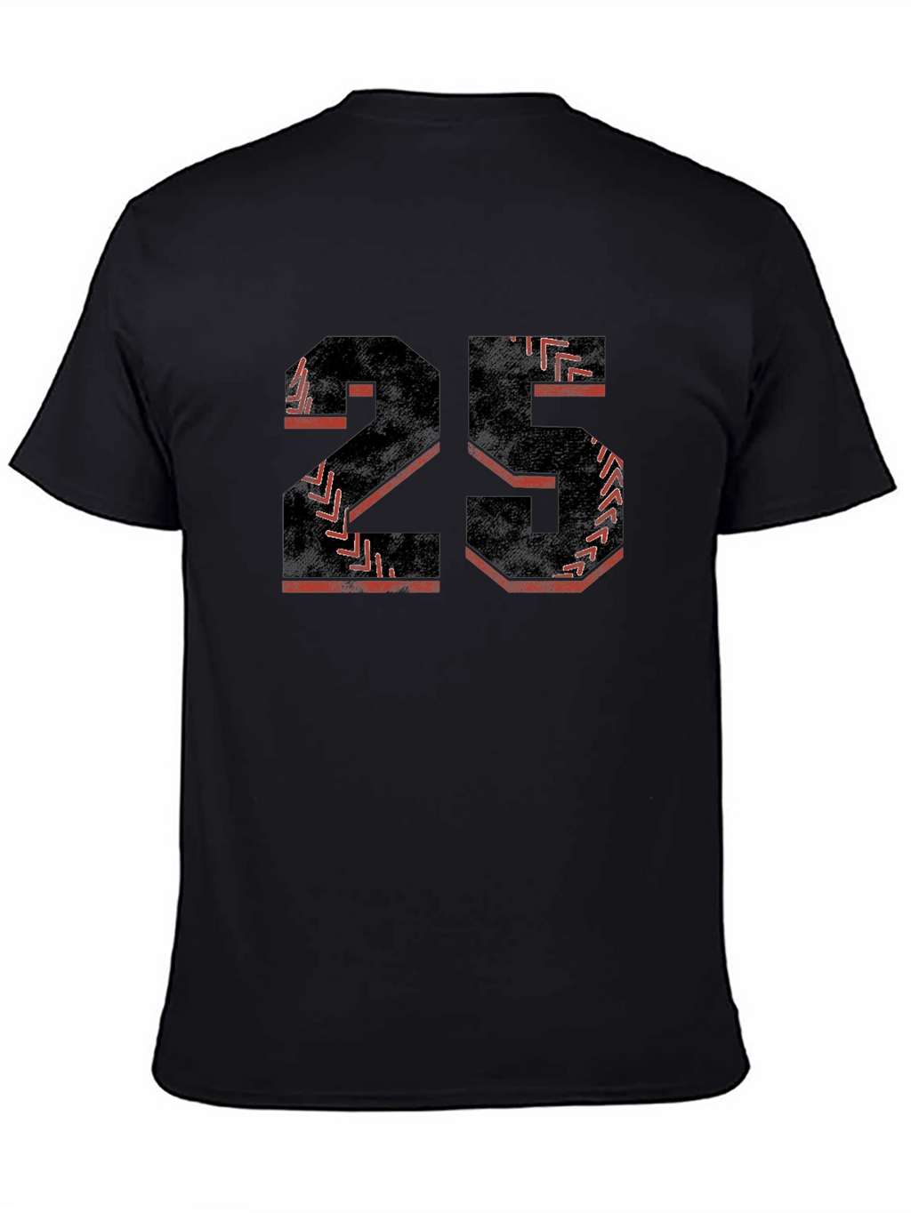 Baseball Number 25 Black T-Shirt