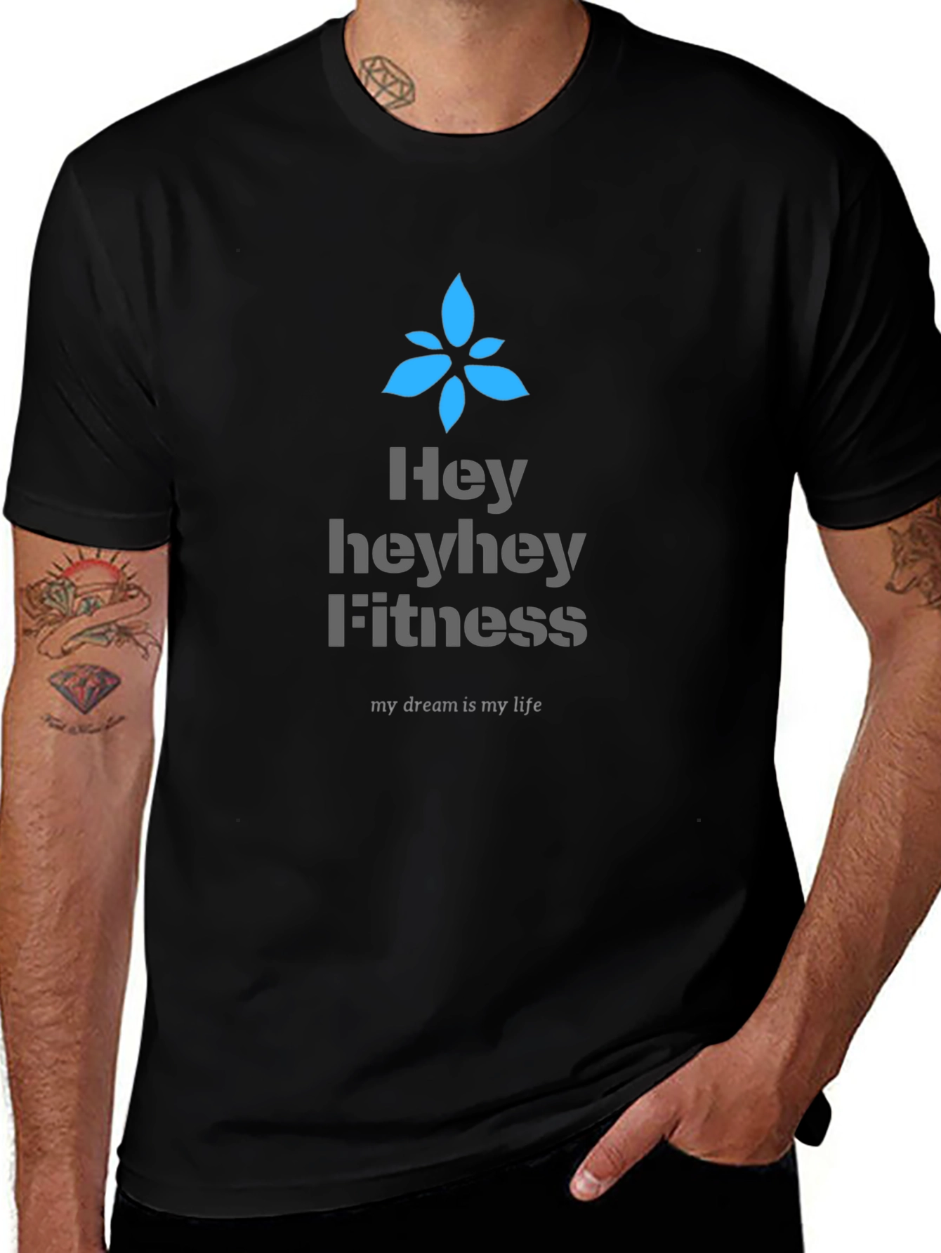Heyhey Fitness Black Graphic Tee