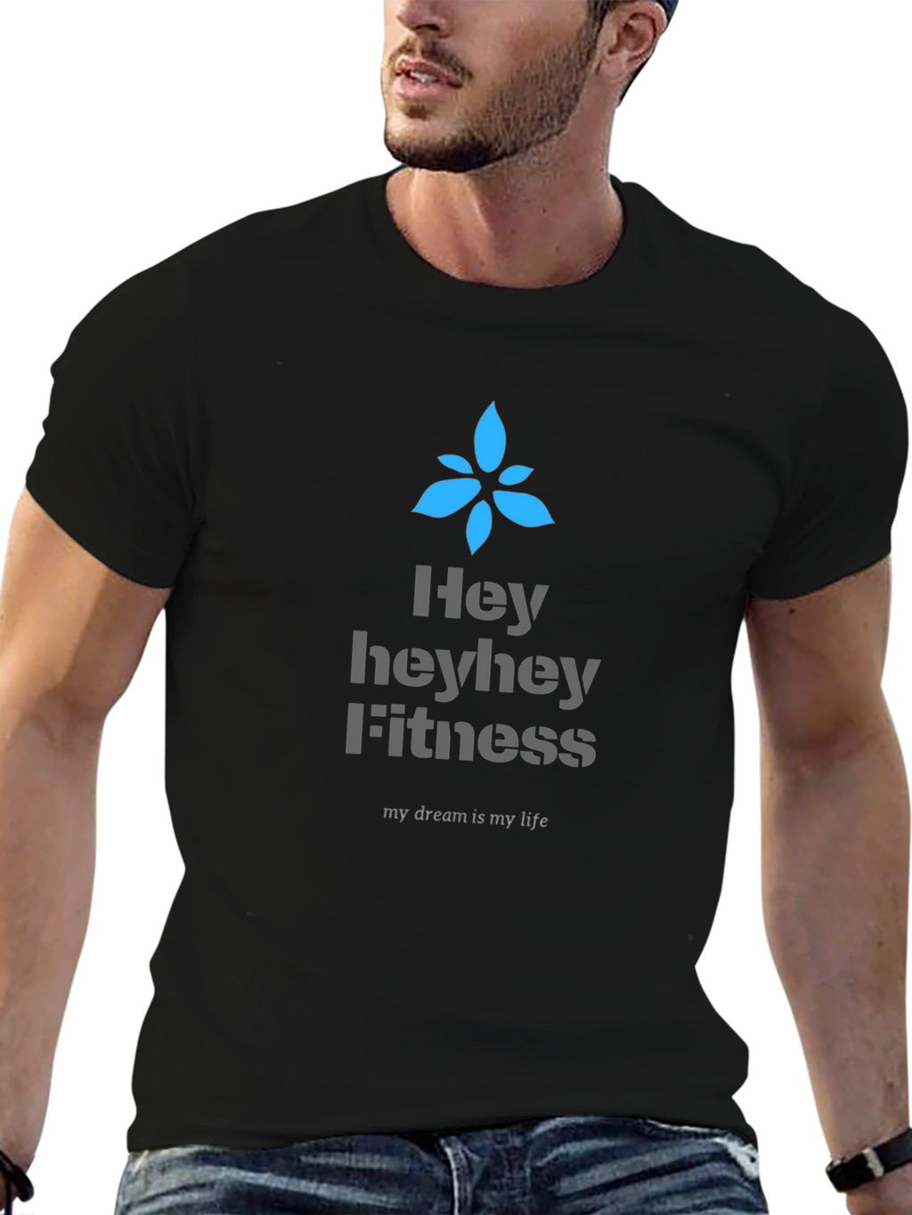 Heyhey Fitness Black Graphic Tee