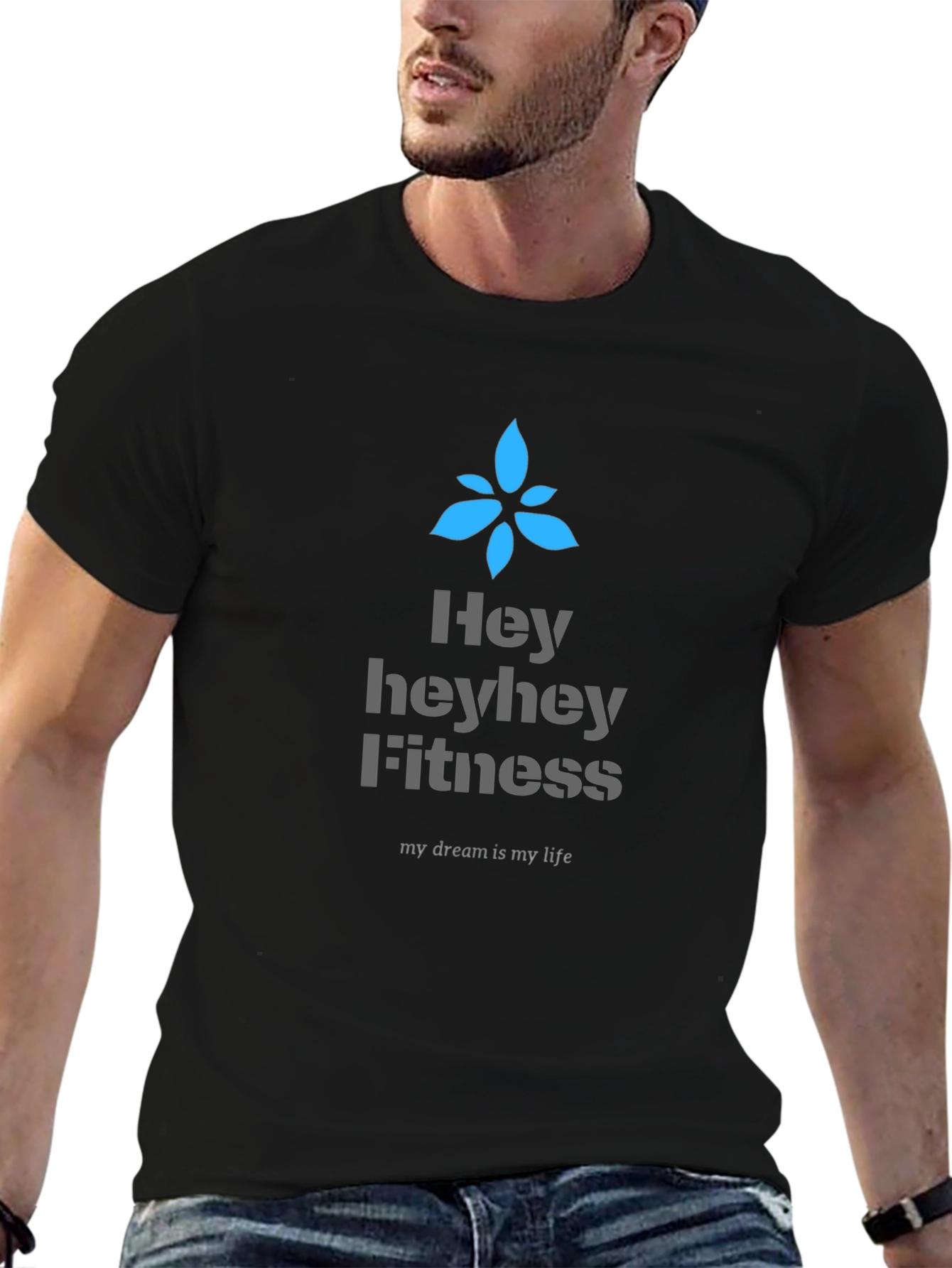 Heyhey Fitness Black Graphic Tee