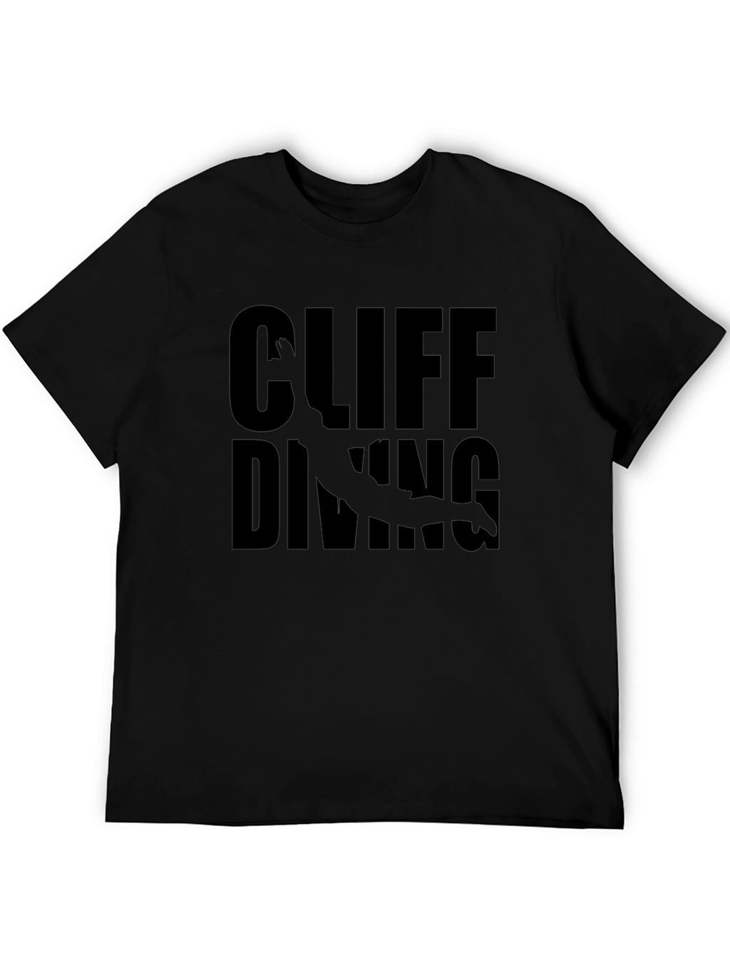 Cliff Diving Graphic Black T-Shirt