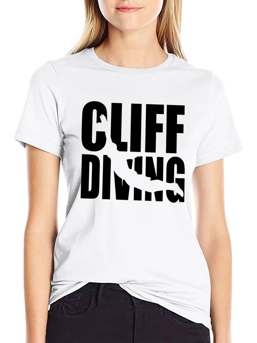 Cliff Diving Graphic Black T-Shirt