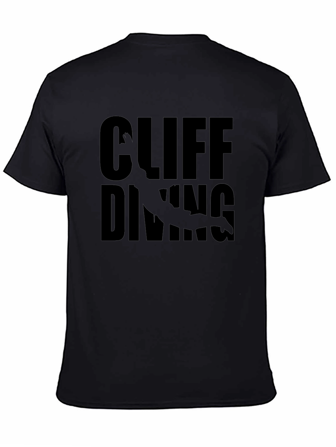 Cliff Diving Graphic Black T-Shirt