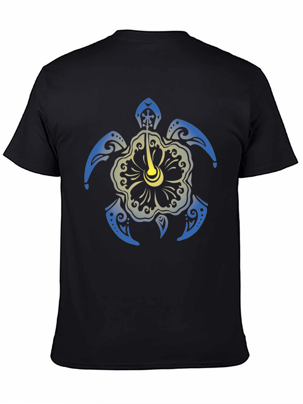 Turtle Hibiscus Graphic Tee - Black