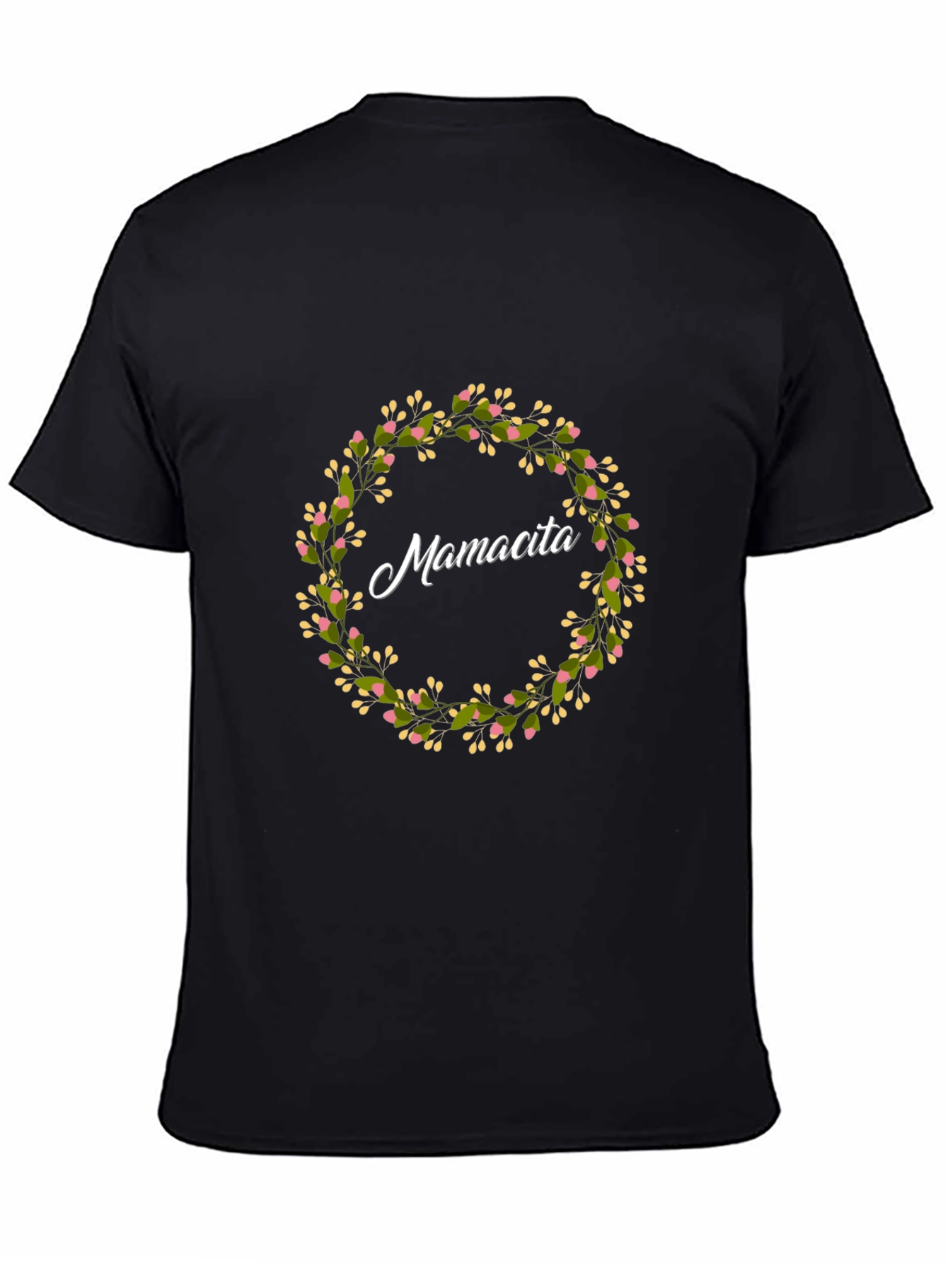 Mamacita Floral Wreath Graphic T-Shirt - Trendy Casual Tee