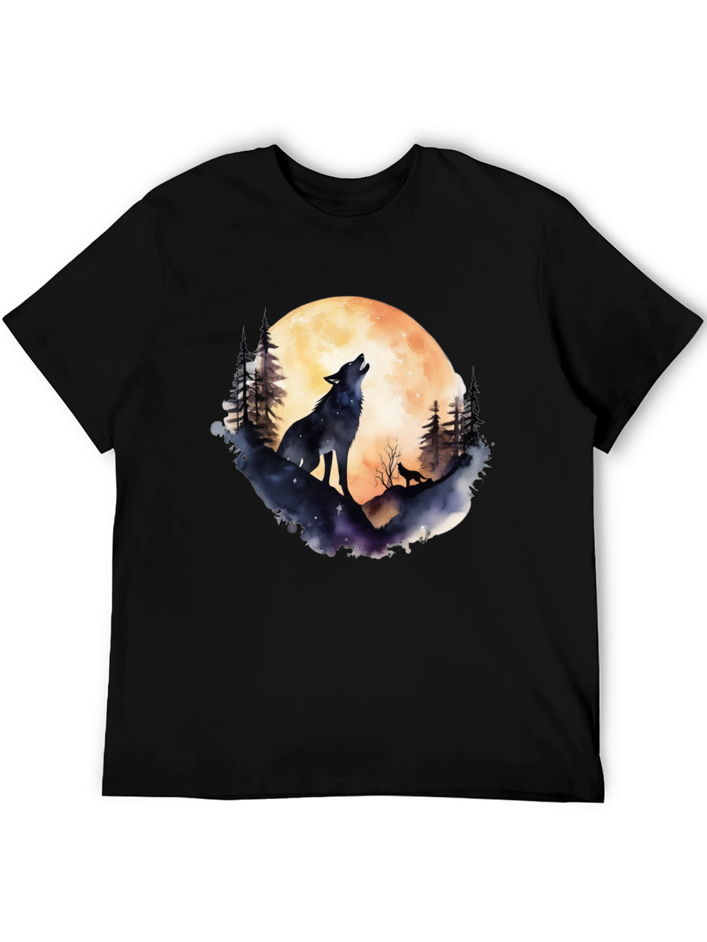 Wolf Moon Graphic Tee - Black