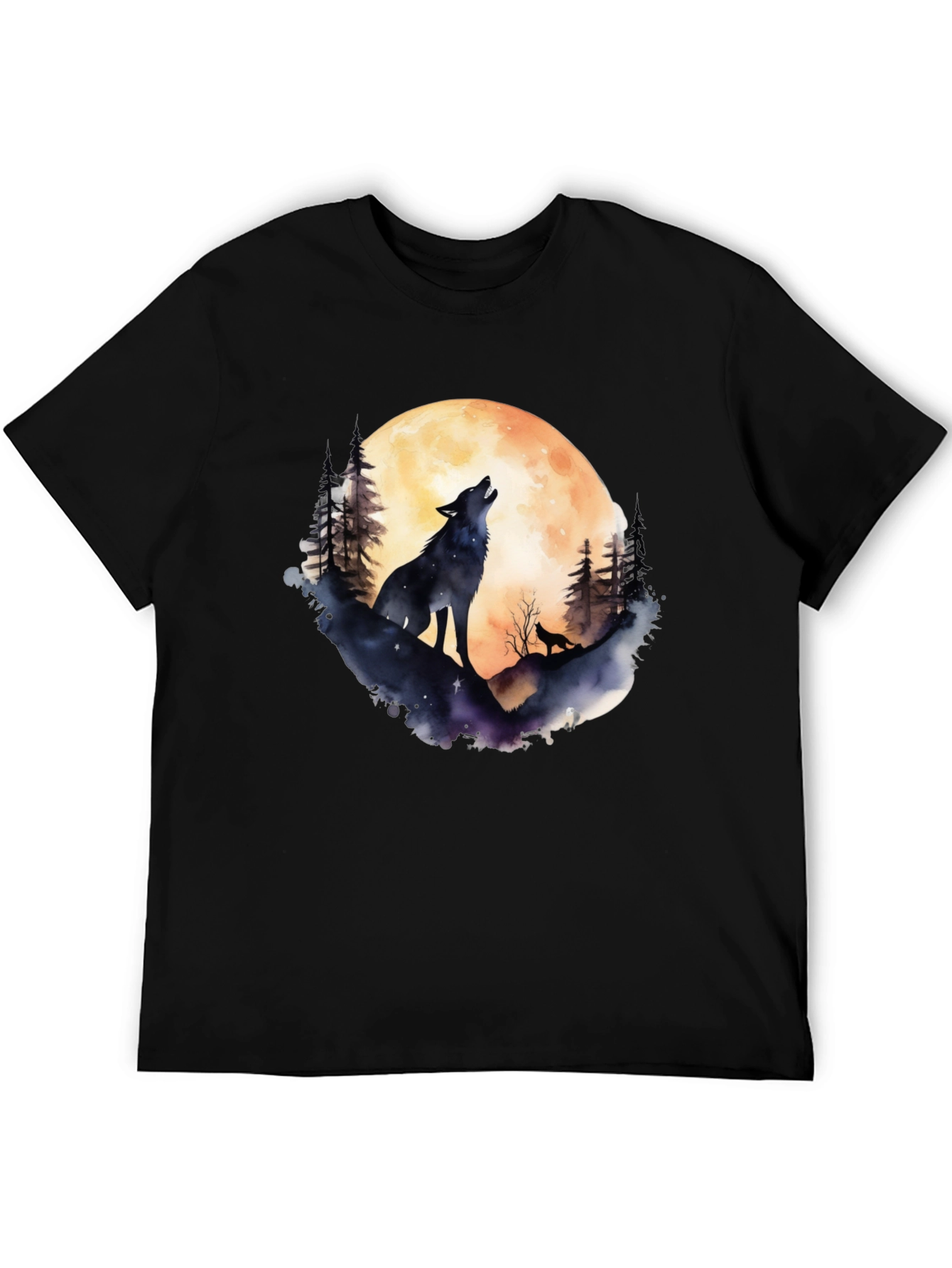 Wolf Moon Graphic Tee - Black
