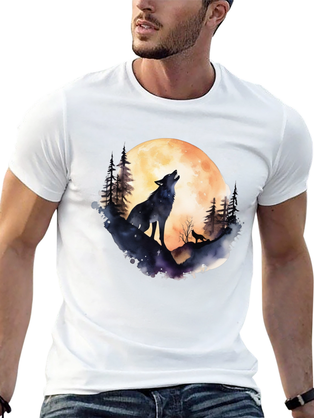 Wolf Moon Graphic Tee - Black