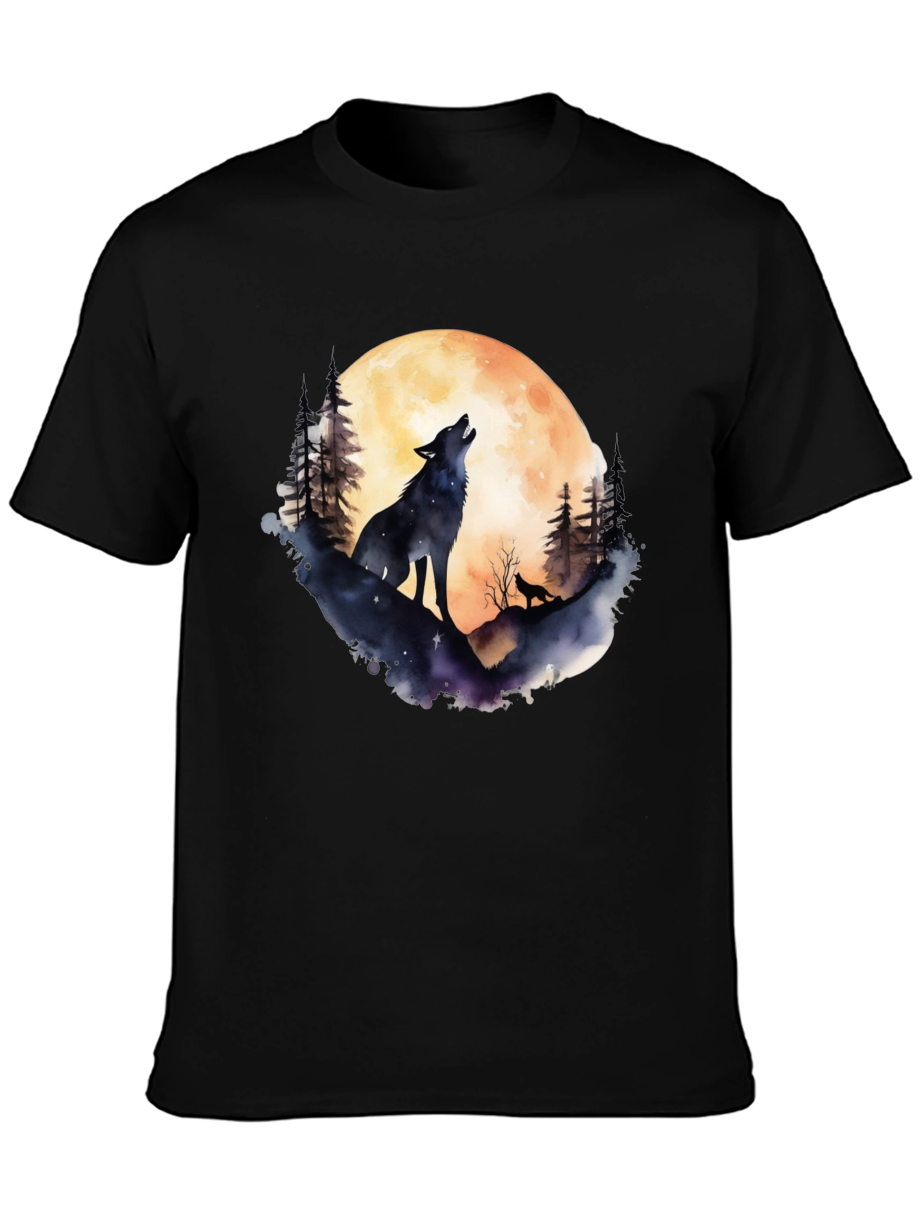 Wolf Moon Graphic Tee - Black