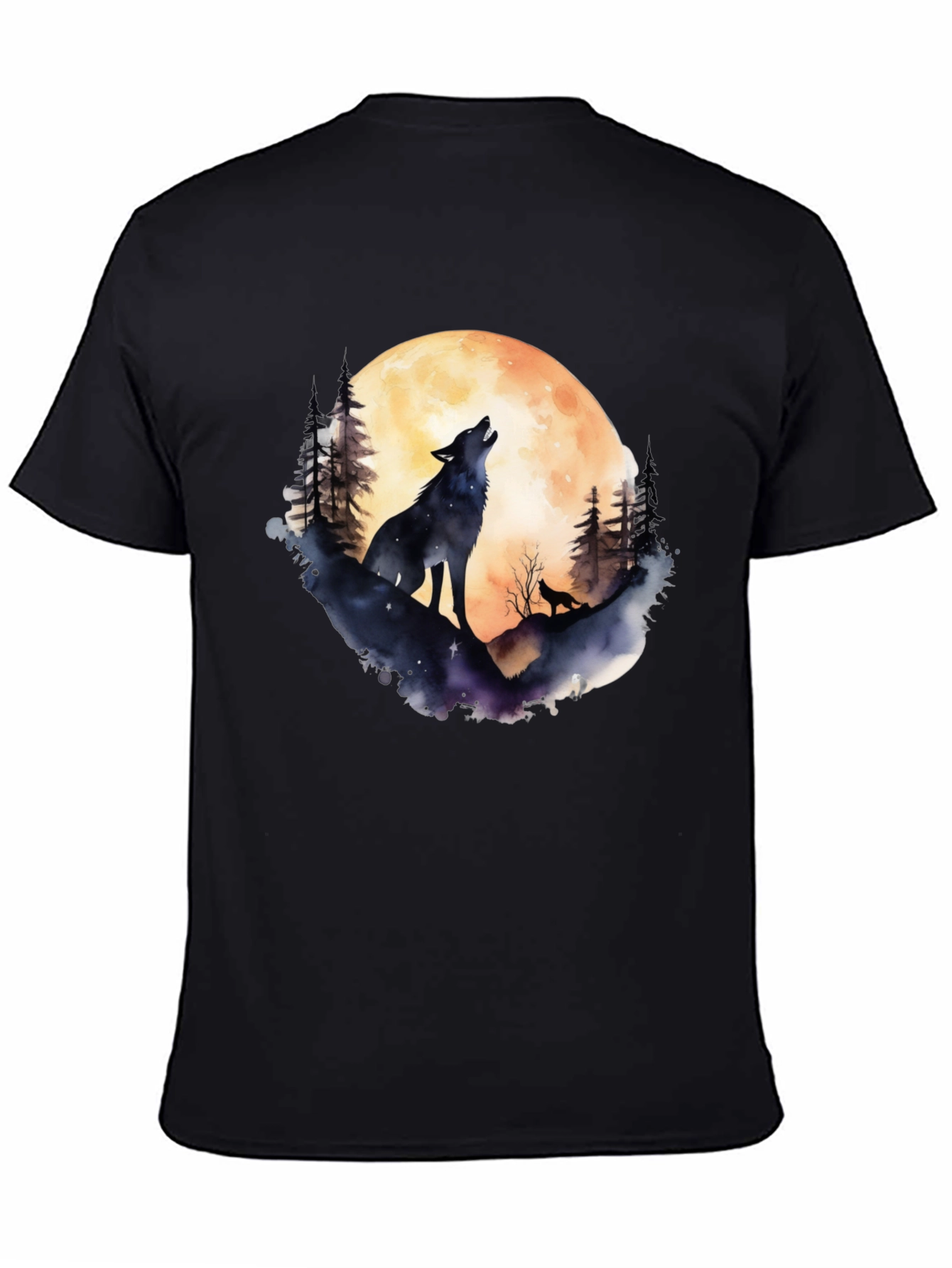 Wolf Moon Graphic Tee - Black