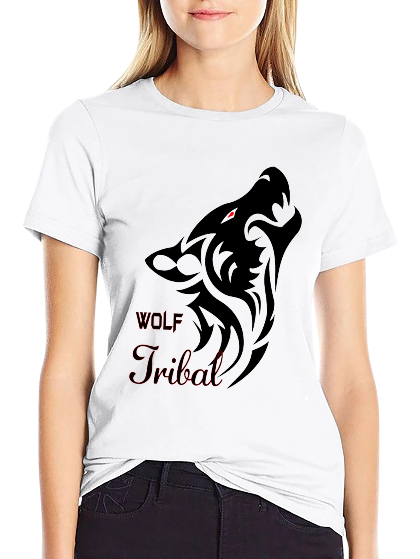 Tribal Wolf Graphic T-Shirt - Bold Design
