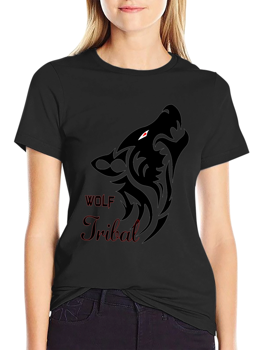 Tribal Wolf Graphic T-Shirt - Bold Design