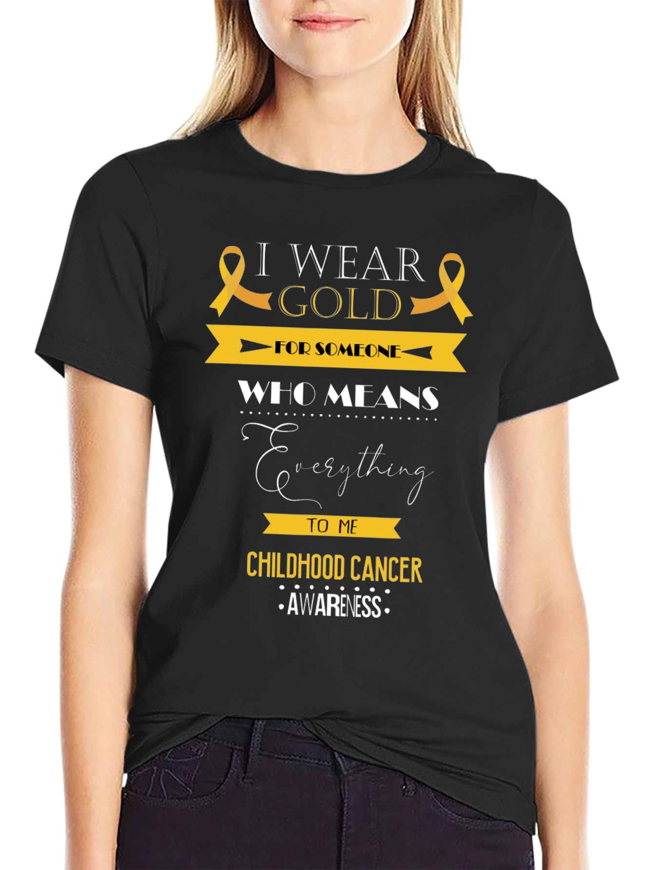 Childhood Cancer Awareness T-Shirt - I Wear Gold