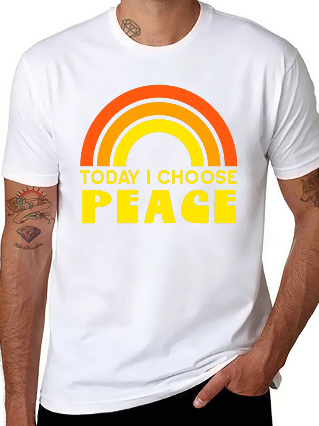 Today I Choose Peace Rainbow Graphic Tee