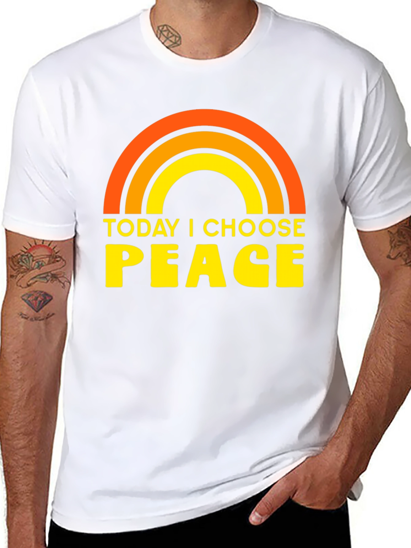 Today I Choose Peace Rainbow Graphic Tee