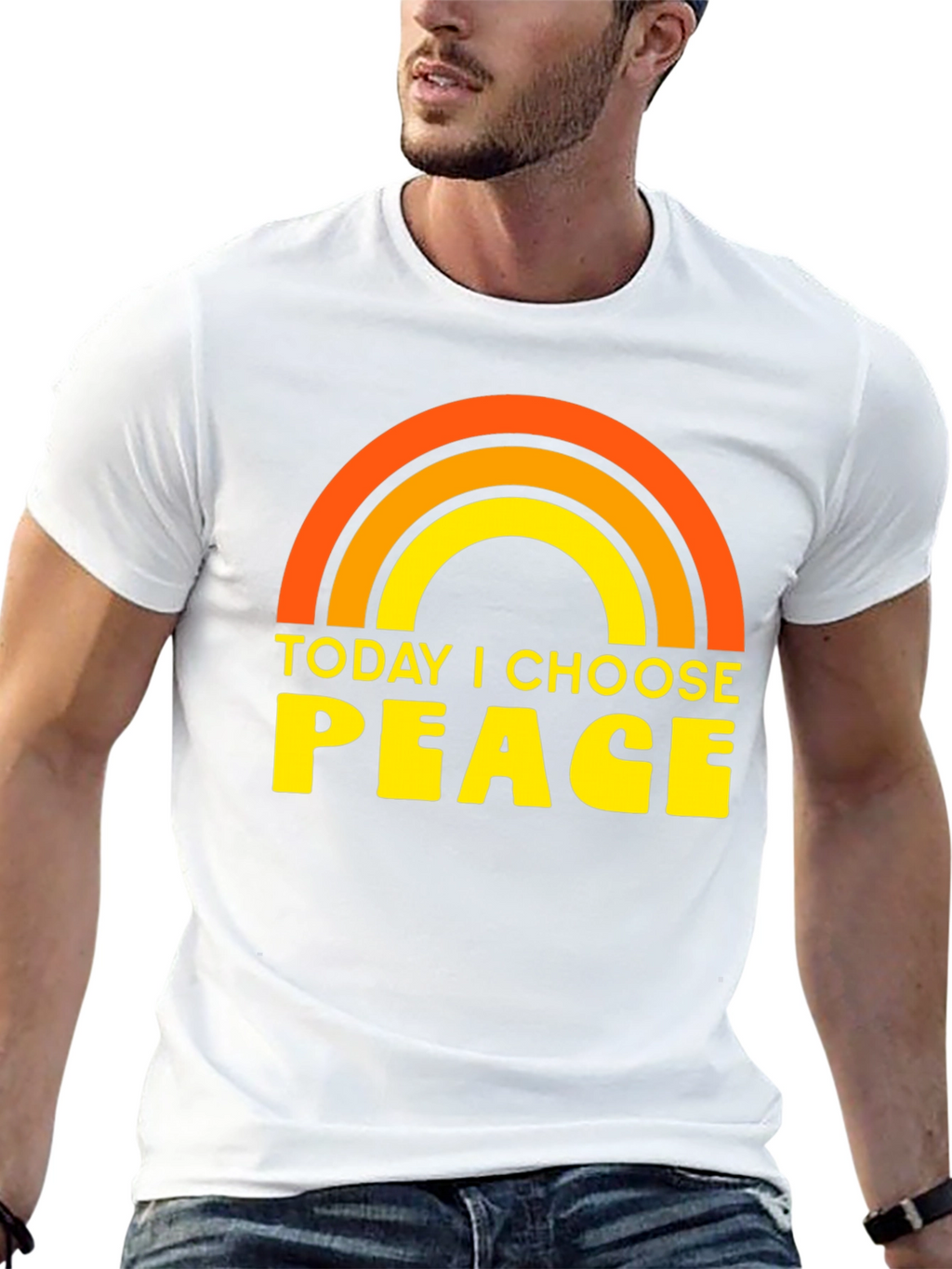Today I Choose Peace Rainbow Graphic Tee
