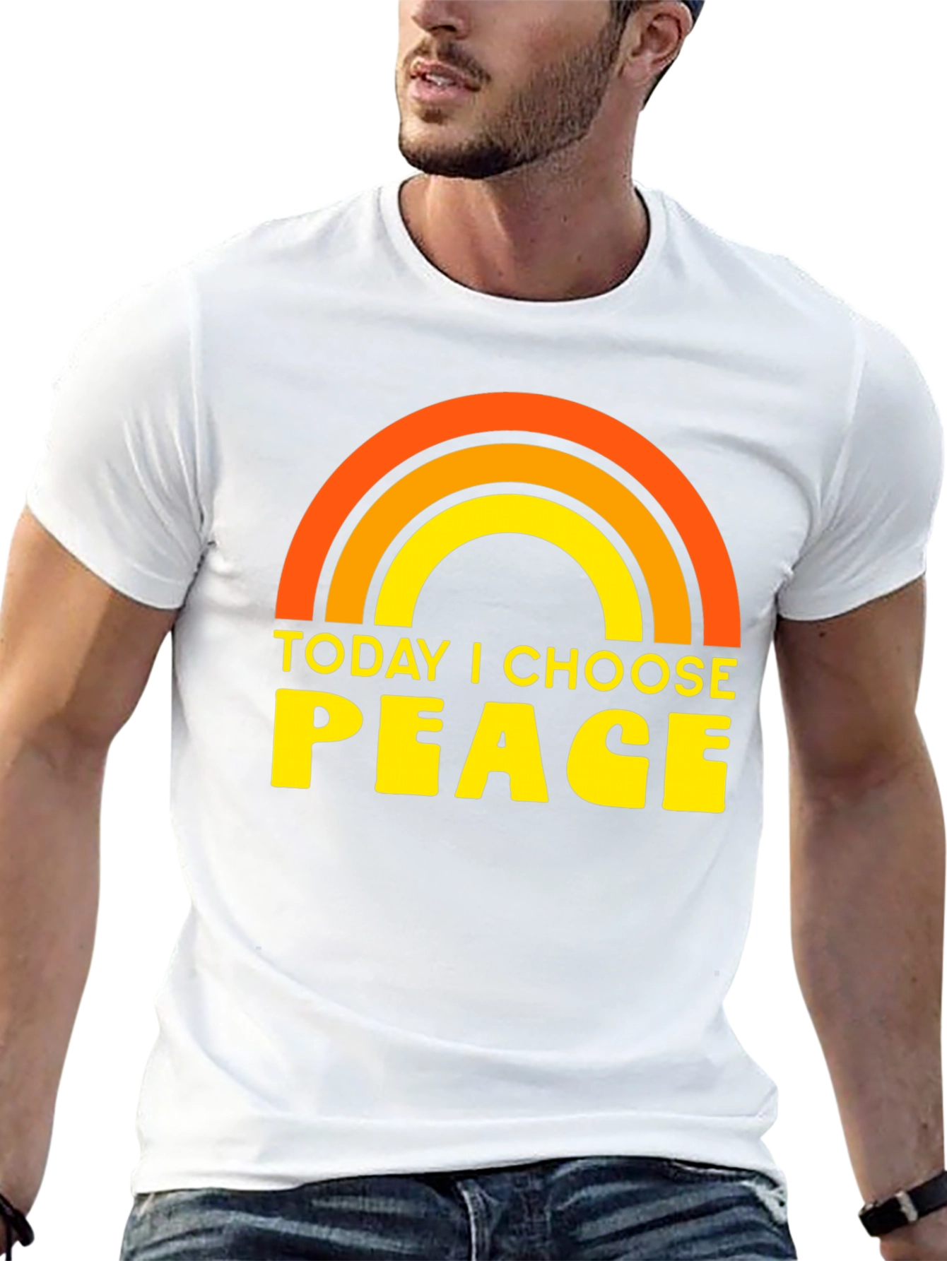 Today I Choose Peace Rainbow Graphic Tee