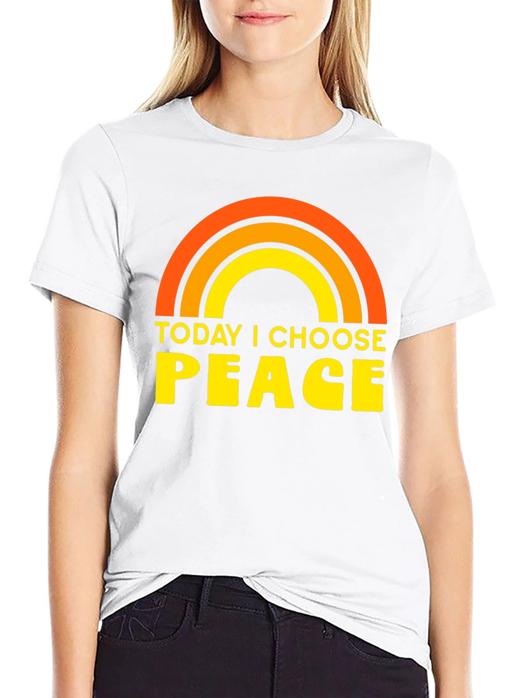 Today I Choose Peace Rainbow Graphic Tee
