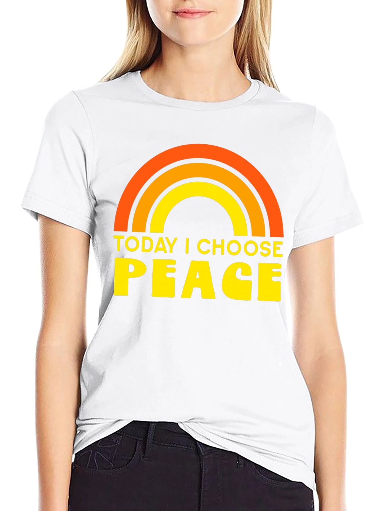 Today I Choose Peace Rainbow Graphic Tee
