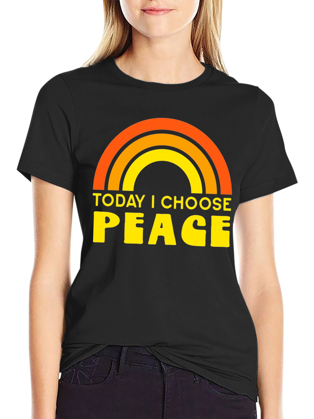 Today I Choose Peace Rainbow Graphic Tee