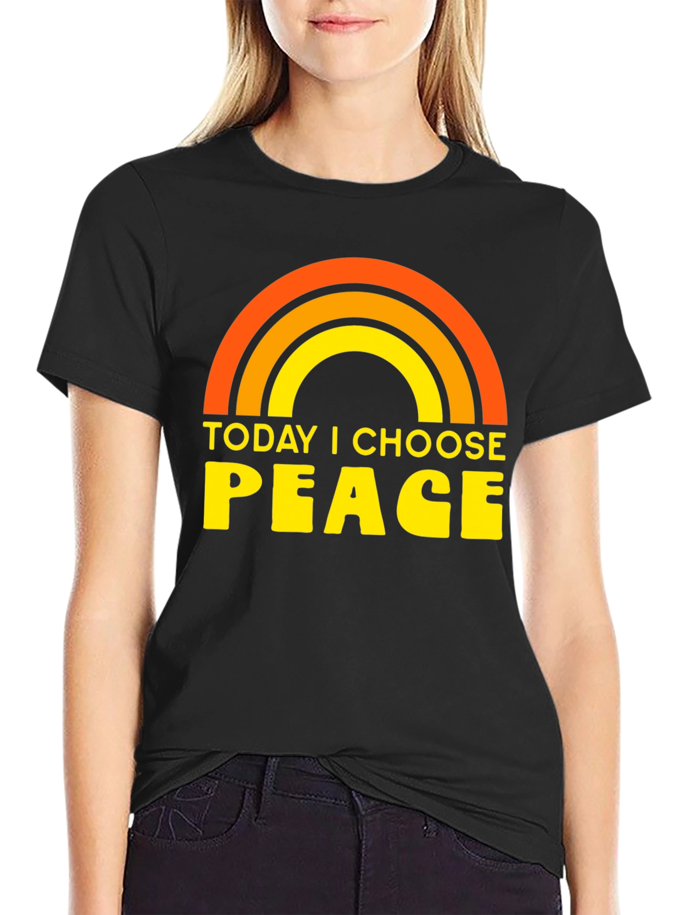 Today I Choose Peace Rainbow Graphic Tee