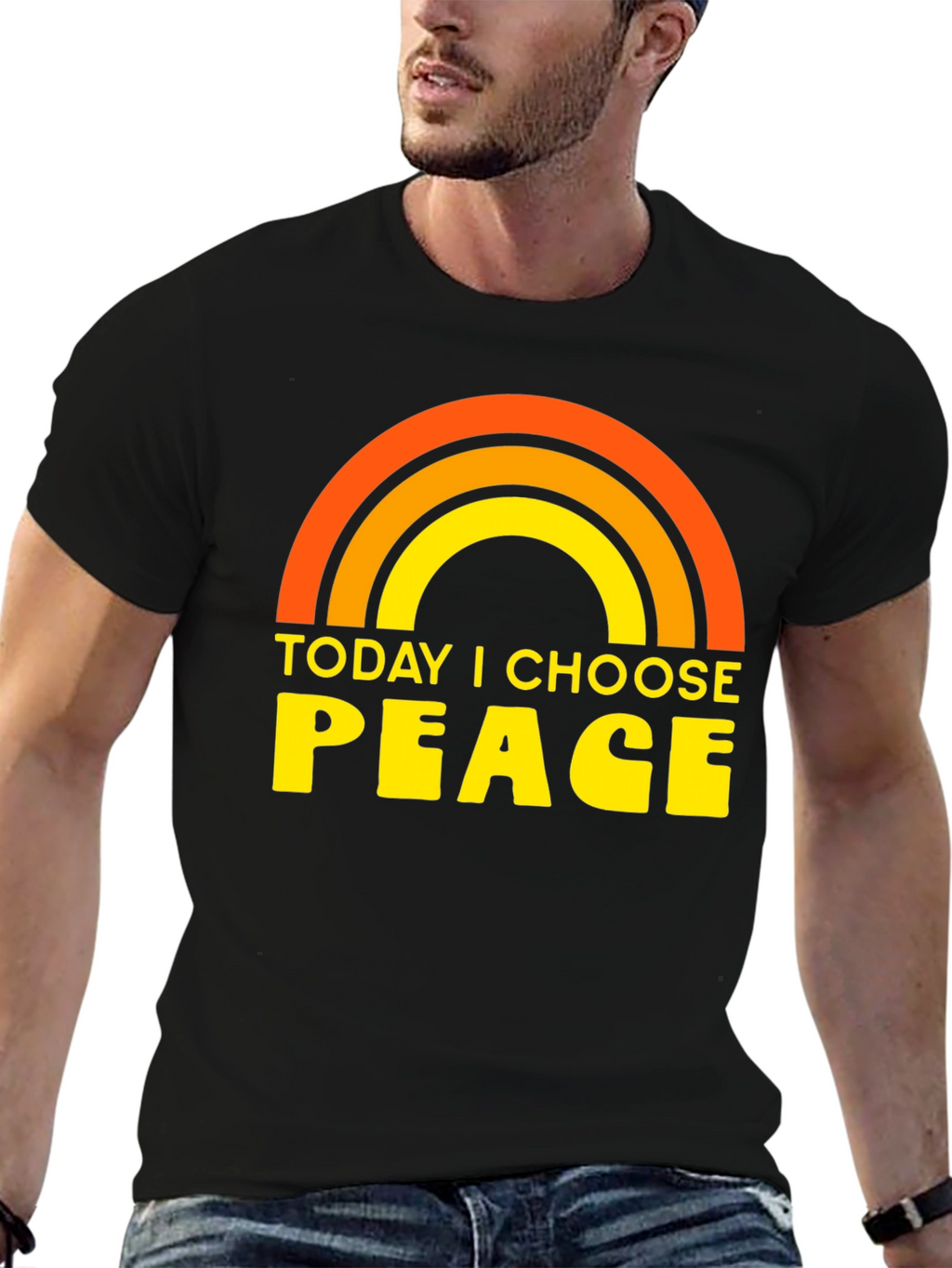 Today I Choose Peace Rainbow Graphic Tee