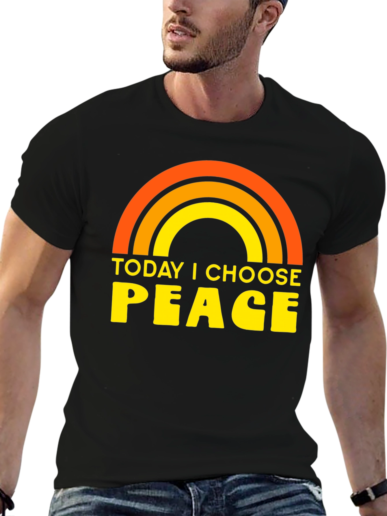 Today I Choose Peace Rainbow Graphic Tee