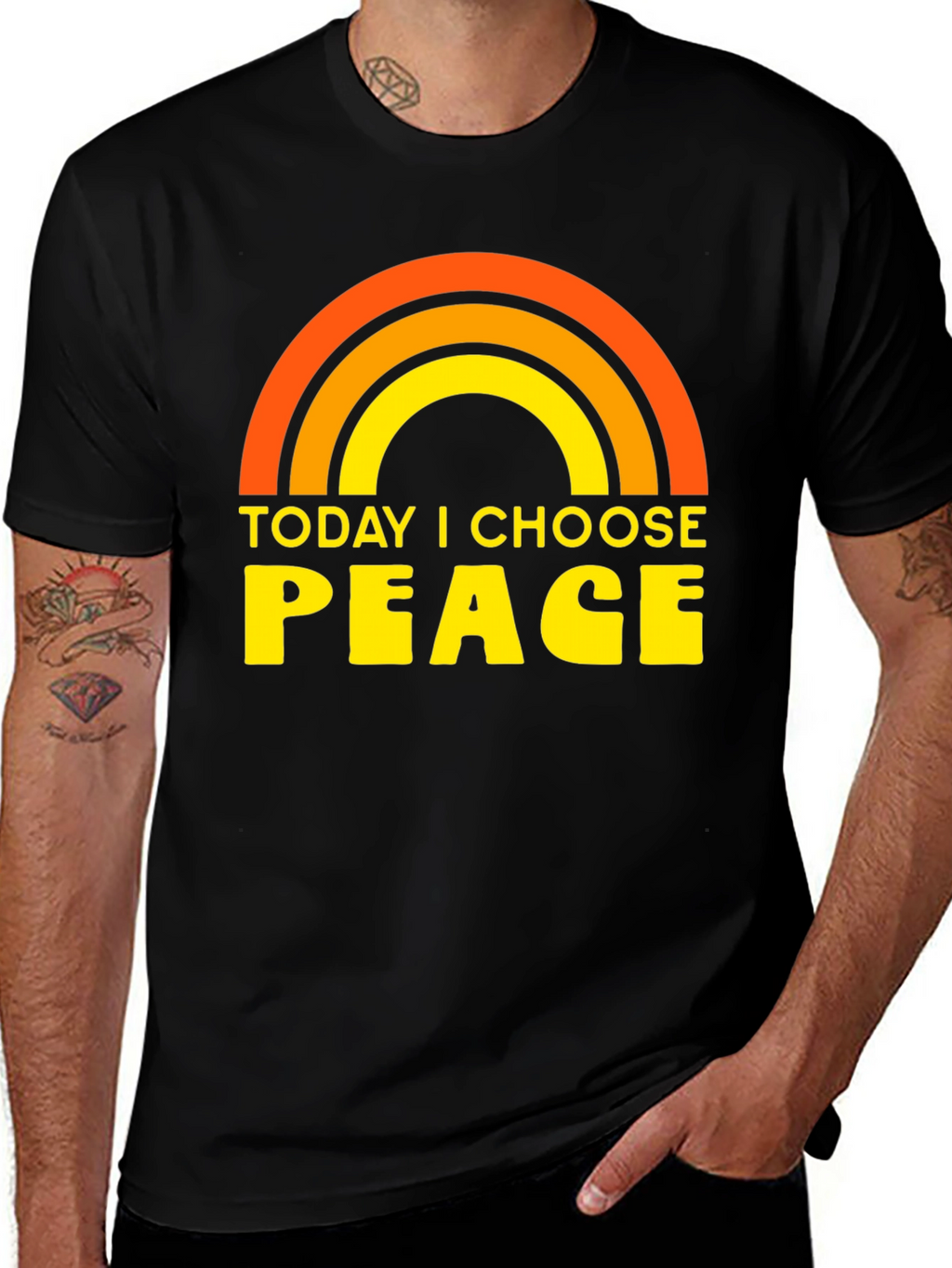 Today I Choose Peace Rainbow Graphic Tee