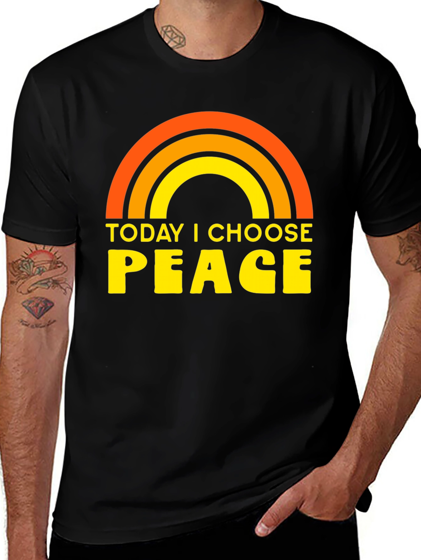 Today I Choose Peace Rainbow Graphic Tee