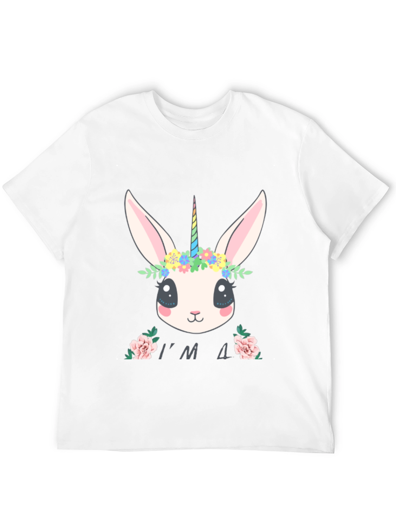 Cute Bunny Unicorn 4th Birthday T-Shirt
