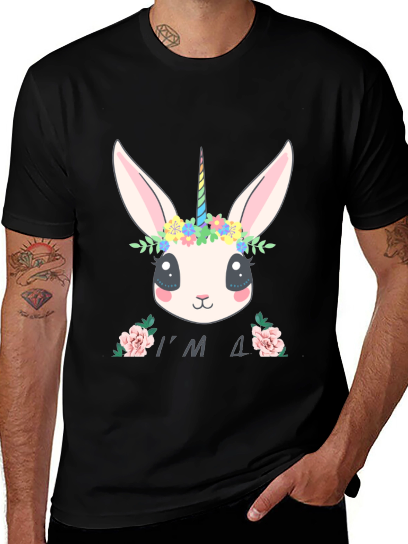 Cute Bunny Unicorn 4th Birthday T-Shirt