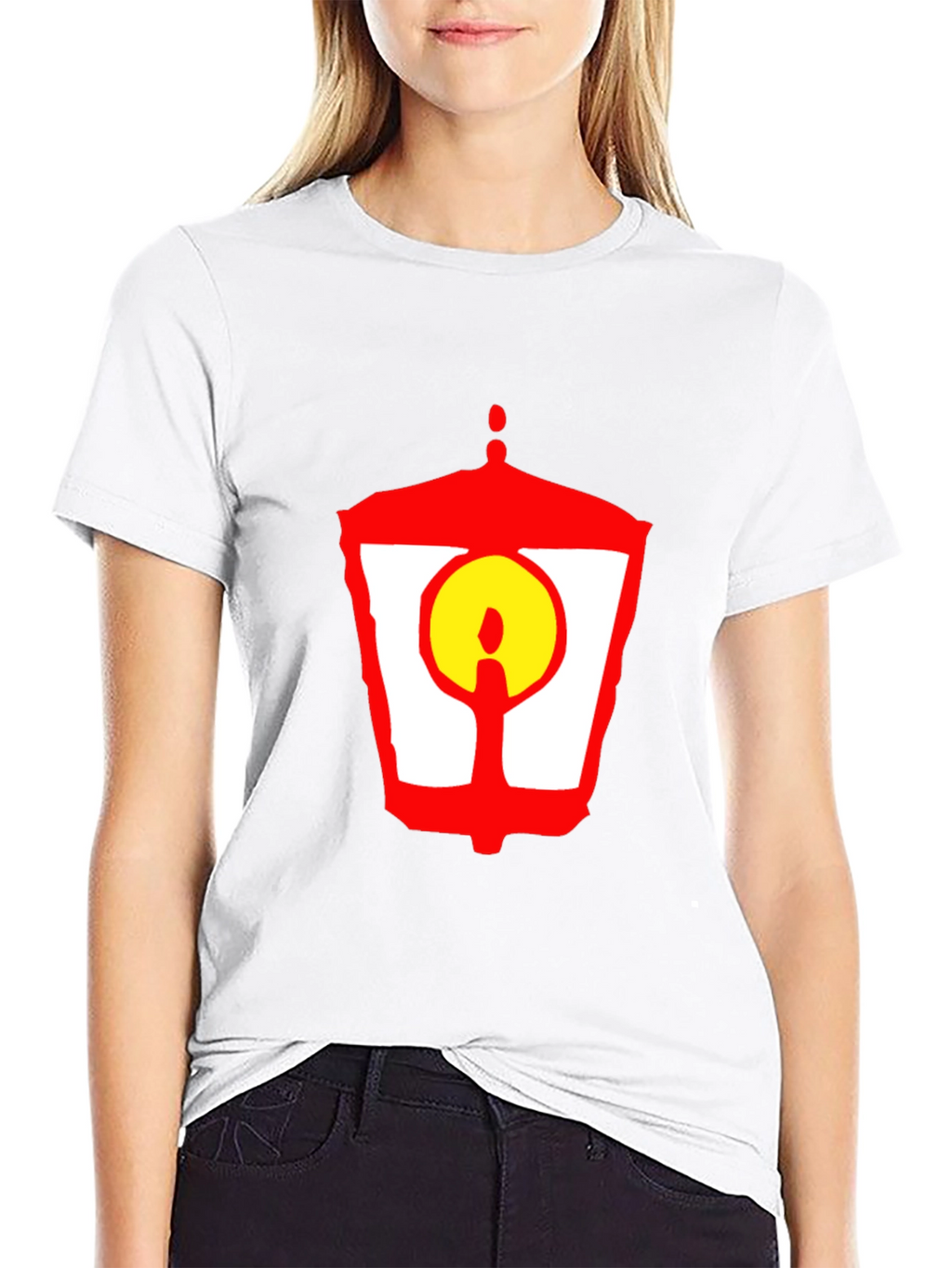 Lantern Graphic T-Shirt - Unique Red and Yellow Design