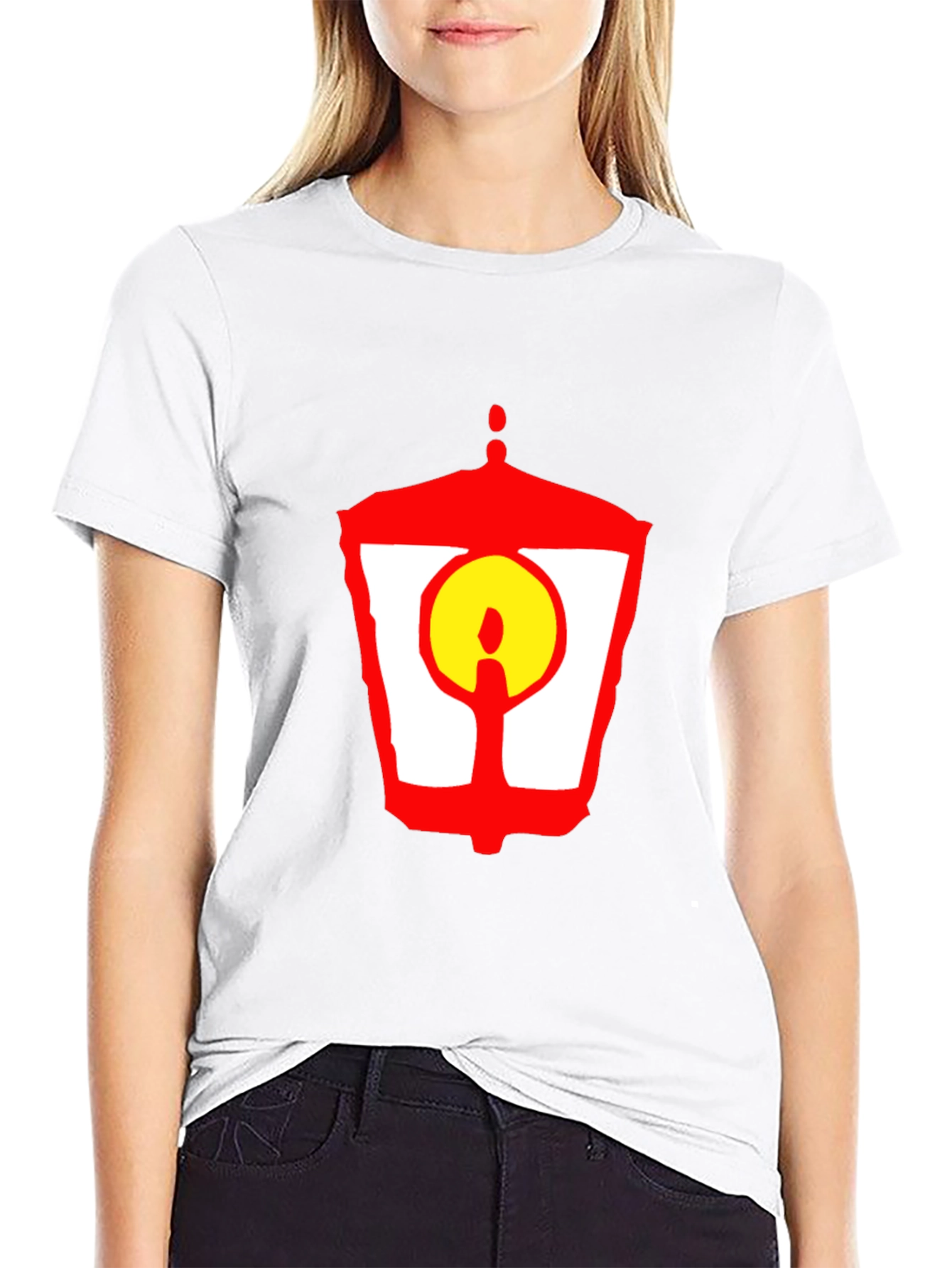 Lantern Graphic T-Shirt - Unique Red and Yellow Design