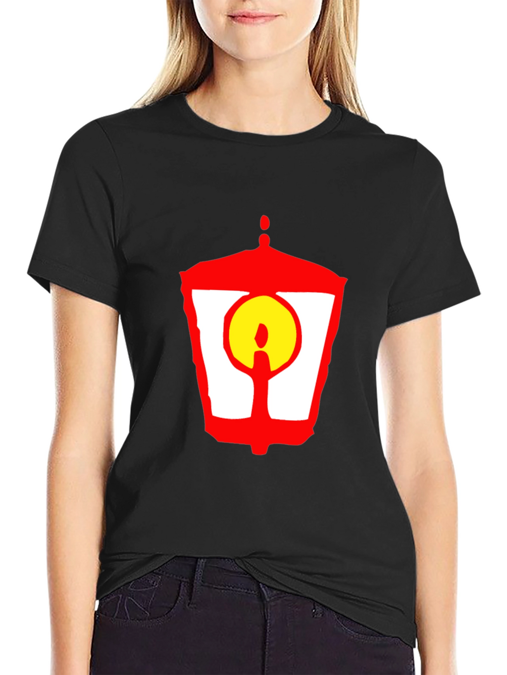 Lantern Graphic T-Shirt - Unique Red and Yellow Design