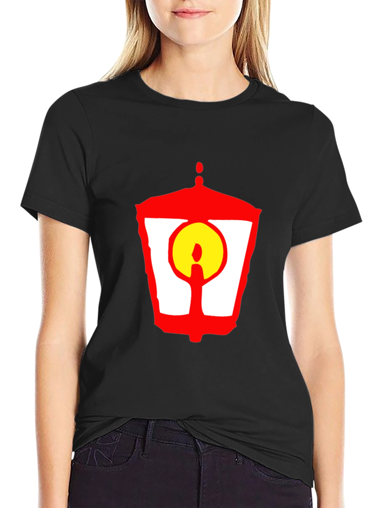 Lantern Graphic T-Shirt - Unique Red and Yellow Design