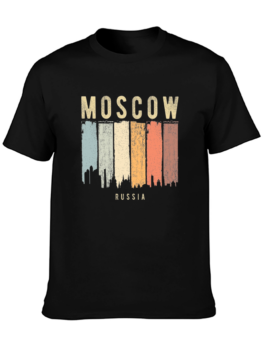 Moscow Russia Retro Cityscape T-Shirt