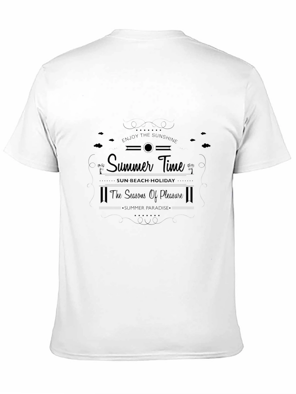 Summer Time Black Graphic Tee - Sun Beach Holiday
