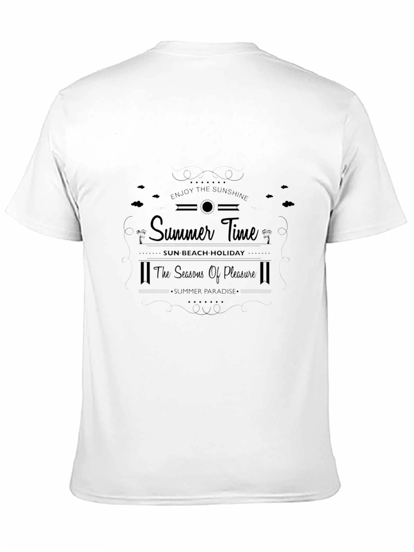 Summer Time Black Graphic Tee - Sun Beach Holiday