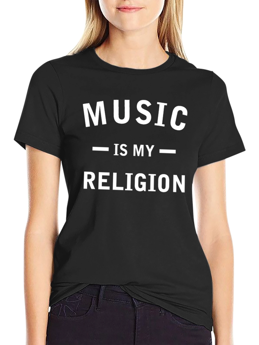 Music is My Religion Black Graphic Tee