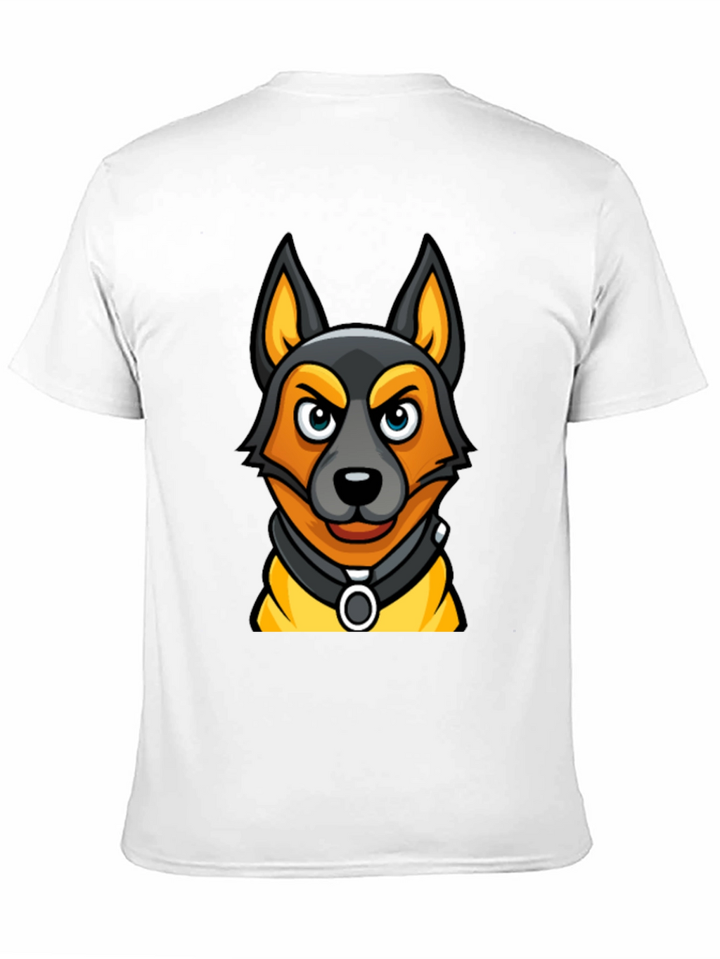 Cartoon Dog Graphic Tee - Black