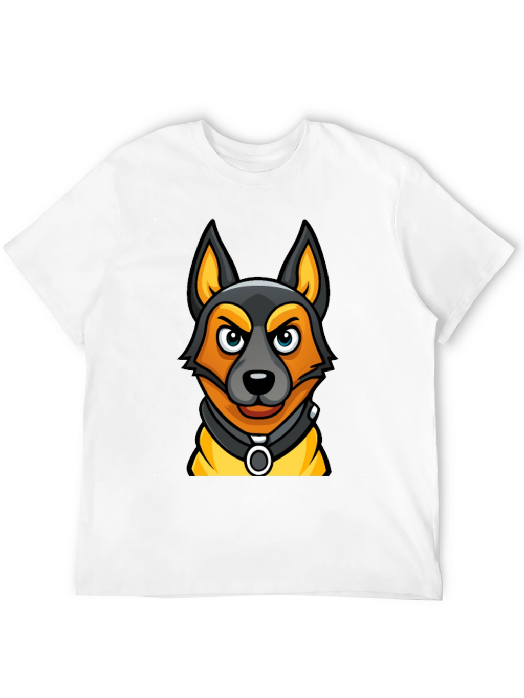 Cartoon Dog Graphic Tee - Black