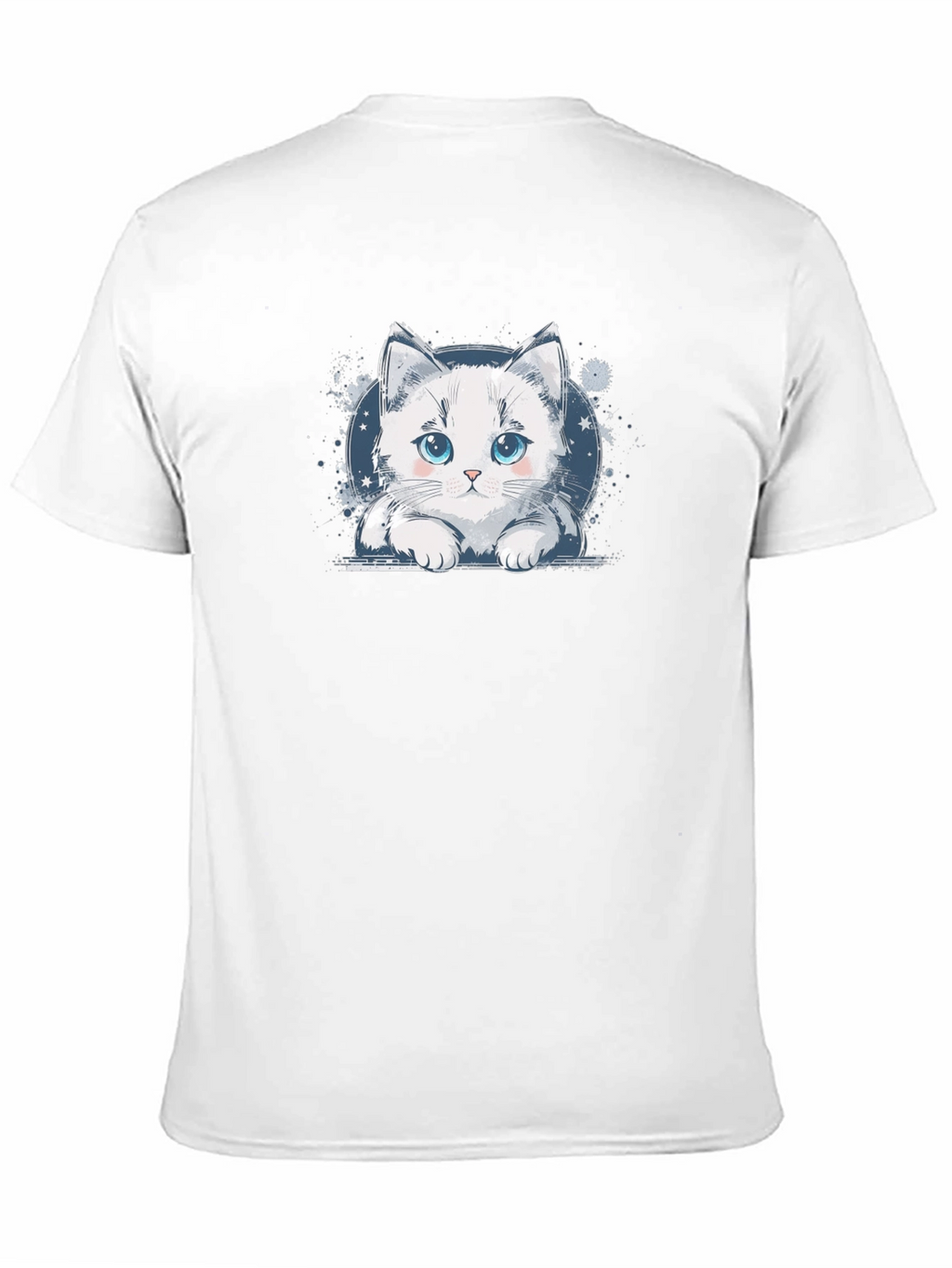 Cute Cat Graphic Black T-Shirt