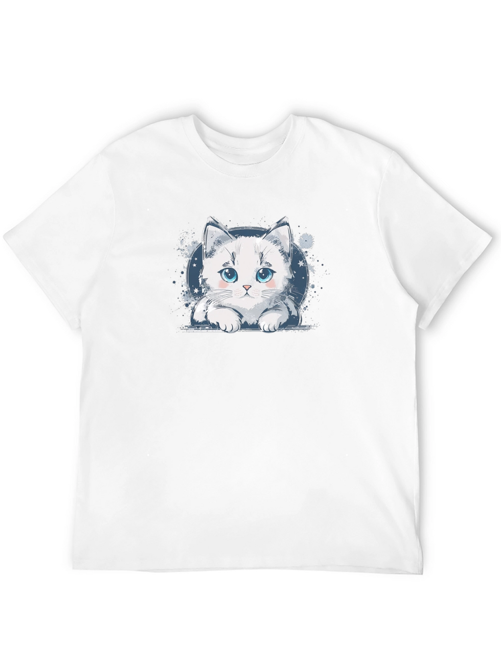 Cute Cat Graphic Black T-Shirt